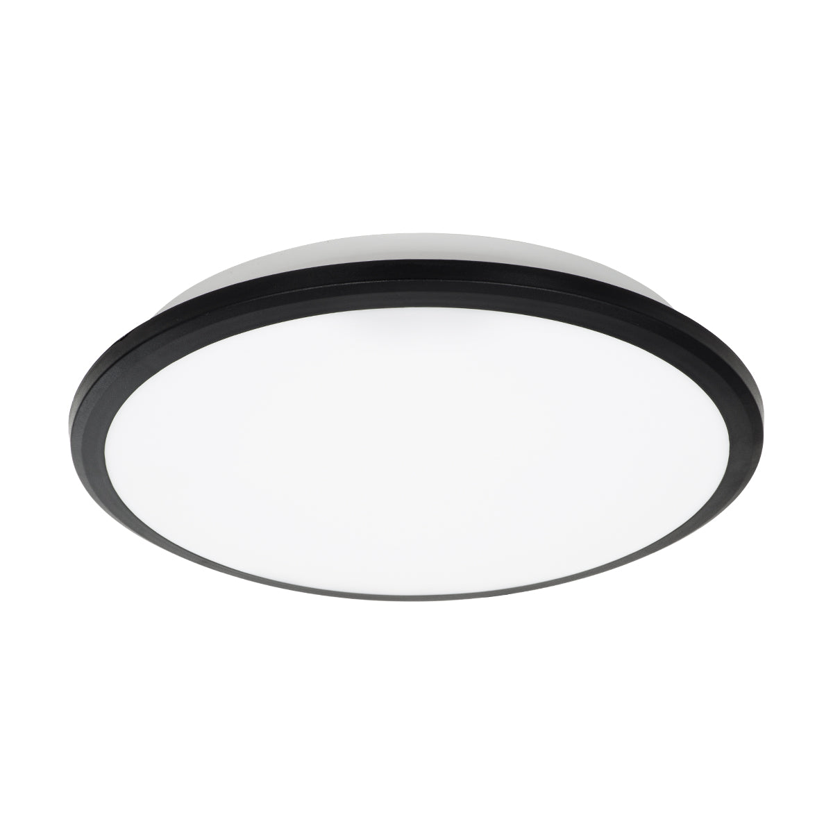 GLOBOSTAR® TUFFIN 60996 Φωτιστικό Πλαφονιέρα Οροφής LED 24W 2760lm 120° AC 220-240V Αδιάβροχο IP54 Ψυχρό Λευκό 6000K - Lumileds SMD Chip - Μαύρο Ματ & Λευκό Γαλακτερό - Μ30 x Π30 x Υ6.5cm - 3 Χρόνια Εγγύηση