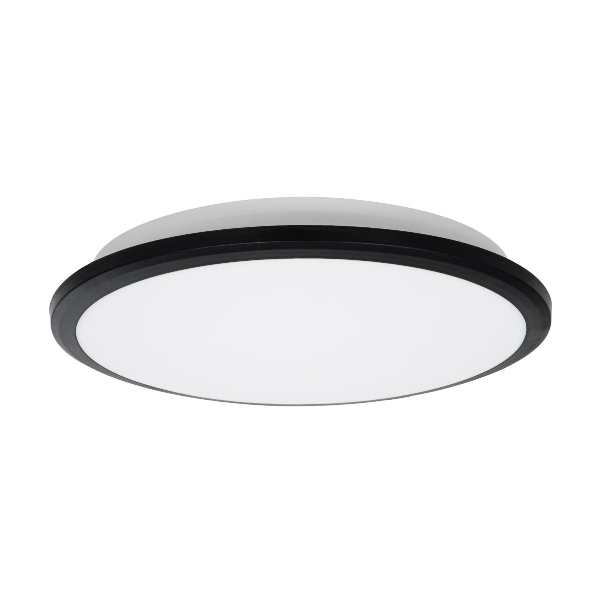 GLOBOSTAR® TUFFIN 60997 Φωτιστικό Πλαφονιέρα Οροφής LED 24W 2640lm 120° AC 220-240V Αδιάβροχο IP54 Φυσικό Λευκό 4500K - Lumileds SMD Chip - Μαύρο Ματ & Λευκό Γαλακτερό - Μ30 x Π30 x Υ6.5cm - 3 Χρόνια Εγγύηση