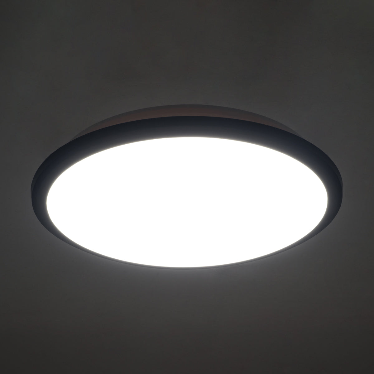 GLOBOSTAR® TUFFIN 60997 Φωτιστικό Πλαφονιέρα Οροφής LED 24W 2640lm 120° AC 220-240V Αδιάβροχο IP54 Φυσικό Λευκό 4500K - Lumileds SMD Chip - Μαύρο Ματ & Λευκό Γαλακτερό - Μ30 x Π30 x Υ6.5cm - 3 Χρόνια Εγγύηση