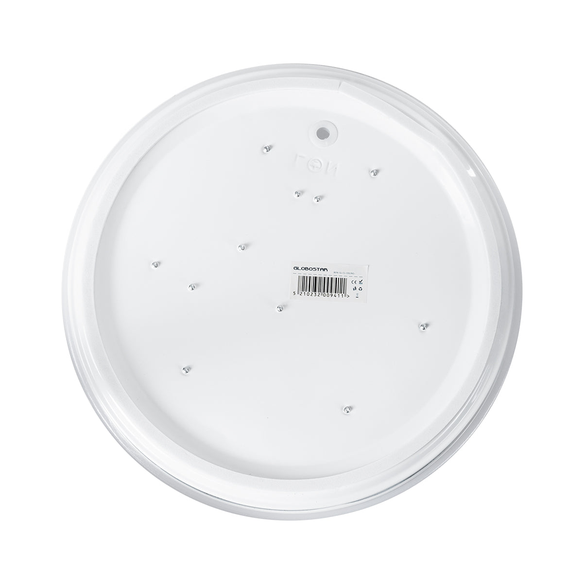 GLOBOSTAR® CELANO 61005 Φωτιστικό Πλαφονιέρα Οροφής LED 20W 2000lm 120° AC 220-240V Αδιάβροχο IP54 Ψυχρό Λευκό 6000K - Lumileds SMD Chip - Λευκό Γαλακτερό - Μ26 x Π26 x Υ6cm - 3 Χρόνια Εγγύηση