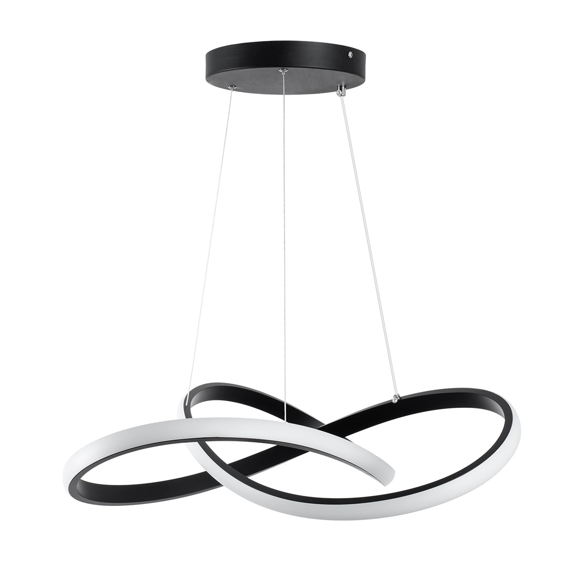 GLOBOSTAR® DEXTER 61049 Μοντέρνο Κρεμαστό Φωτιστικό Οροφής LED 72W 8064lm 300° AC 220-240V IP20 Ρυθμιζόμενο Λευκό CCT με Χειριστήριο από 2700K έως 6000K Dimmable - Lumileds SMD Chip - Μαύρο Ματ - Μ56 x Π56 x Υ14cm - 3 Χρόνια Εγγύηση