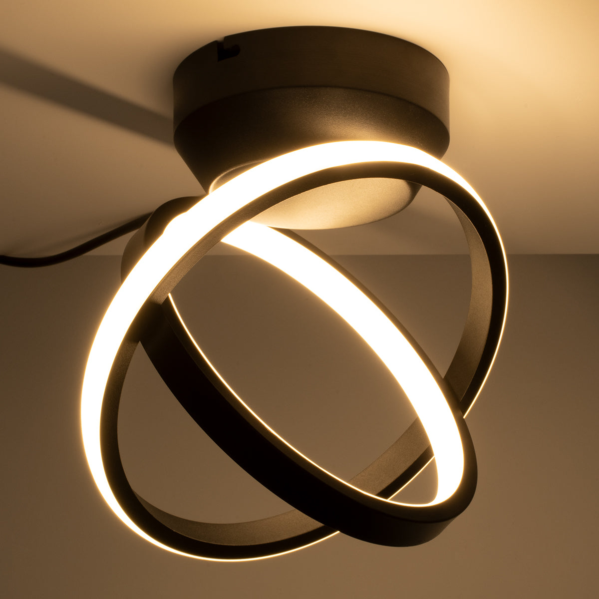 GLOBOSTAR® AMELIA 61052 Μοντέρνο Φωτιστικό Οροφής LED 20W 2400lm 300° AC 220-240V IP20 Ρυθμιζόμενο Λευκό CCT με On/Off 2700K/4500K/6000K - Lumileds SMD Chip - Μαύρο Ματ - Μ24.5 x Π16 x Υ25cm - 3 Χρόνια Εγγύηση - ledmania.gr