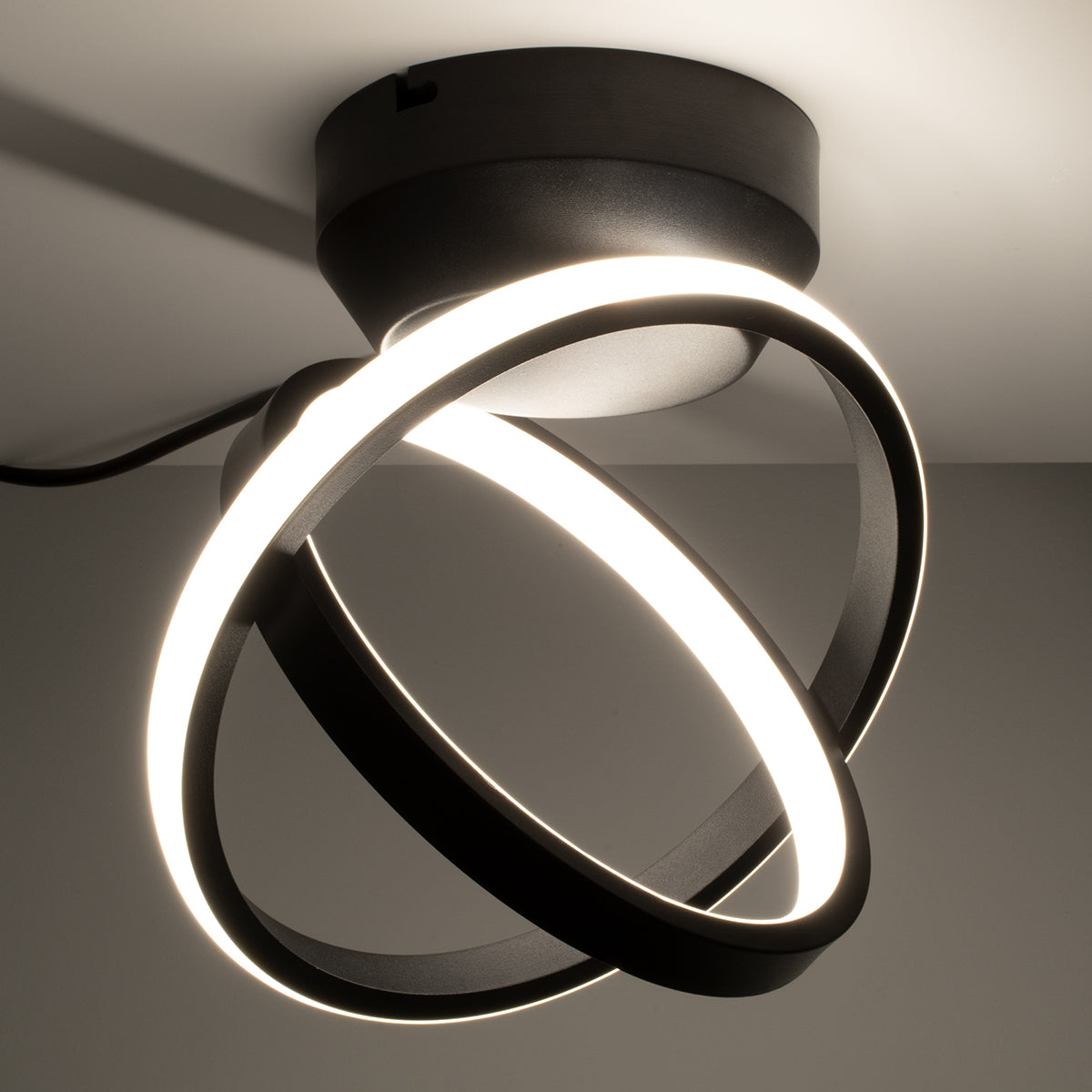 GLOBOSTAR® AMELIA 61052 Μοντέρνο Φωτιστικό Οροφής LED 20W 2400lm 300° AC 220-240V IP20 Ρυθμιζόμενο Λευκό CCT με On/Off 2700K/4500K/6000K - Lumileds SMD Chip - Μαύρο Ματ - Μ24.5 x Π16 x Υ25cm - 3 Χρόνια Εγγύηση - ledmania.gr