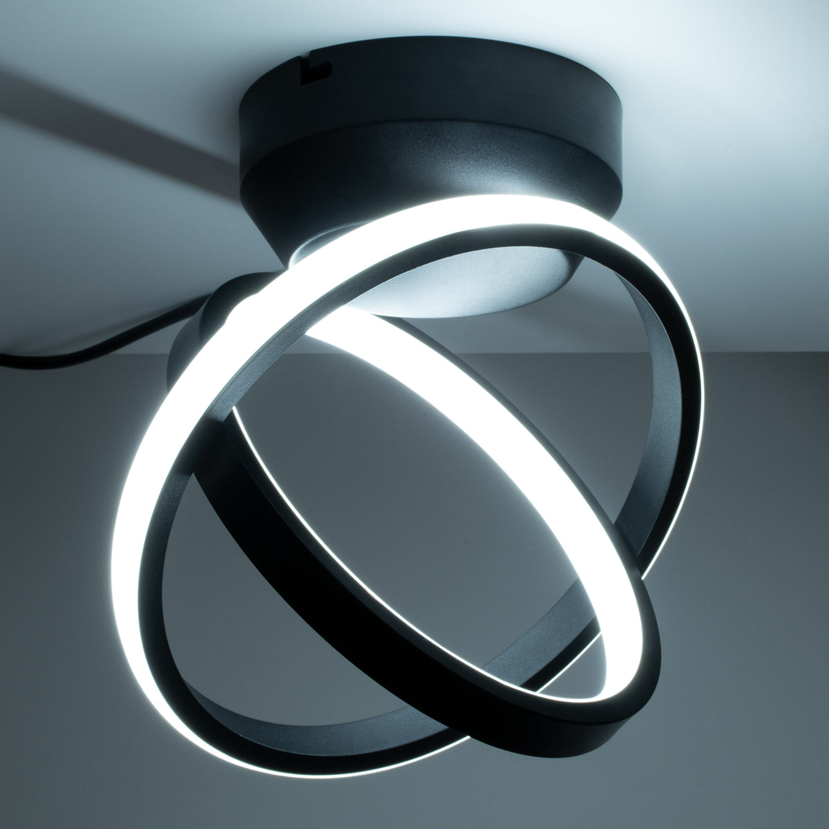 GLOBOSTAR® AMELIA 61052 Μοντέρνο Φωτιστικό Οροφής LED 20W 2400lm 300° AC 220-240V IP20 Ρυθμιζόμενο Λευκό CCT με On/Off 2700K/4500K/6000K - Lumileds SMD Chip - Μαύρο Ματ - Μ24.5 x Π16 x Υ25cm - 3 Χρόνια Εγγύηση - ledmania.gr