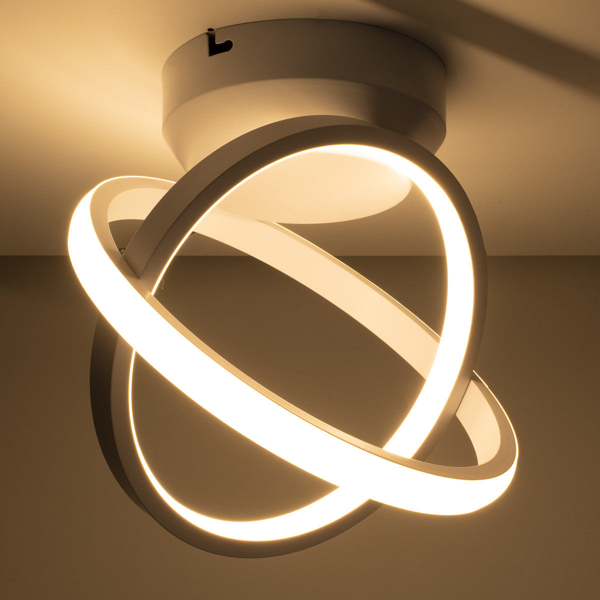 GloboStar® AMELIA 61053 Φωτιστικό Οροφής Design LED CCT 20W 2400lm 300° AC 220-240V - Εναλλαγή Φωτισμού μέσω Διακόπτη On/Off All In One Ψυχρό 6000k+Φυσικό 4500k+Θερμό 2700k Μ24.5 x Π16 x Υ25cm - Λευκό - ledmania.gr