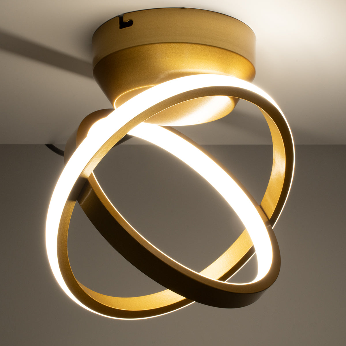 GLOBOSTAR® AMELIA 61054 Μοντέρνο Φωτιστικό Οροφής LED 20W 2400lm 300° AC 220-240V IP20 Ρυθμιζόμενο Λευκό CCT με On/Off 2700K/4500K/6000K - Lumileds SMD Chip - Χρυσό Βούρτσας - Μ24.5 x Π16 x Υ25cm - 3 Χρόνια Εγγύηση - ledmania.gr