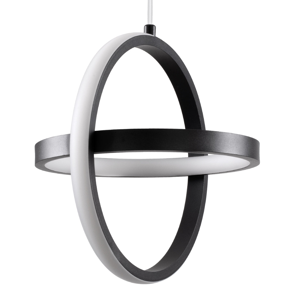 GLOBOSTAR® ALICE 61055 Μοντέρνο Κρεμαστό Φωτιστικό Οροφής LED 20W 2400lm 300° AC 220-240V IP20 Ρυθμιζόμενο Λευκό CCT με On/Off 2700K/4500K/6000K - Lumileds SMD Chip - Μαύρο Ματ - Μ25 x Π22 x Υ25cm - 3 Χρόνια Εγγύηση - ledmania.gr