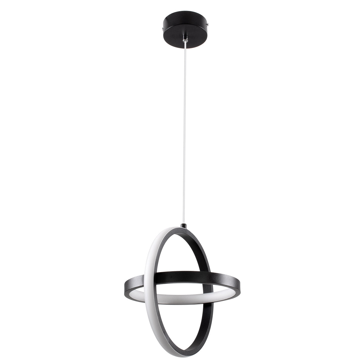 GLOBOSTAR® ALICE 61055 Μοντέρνο Κρεμαστό Φωτιστικό Οροφής LED 20W 2400lm 300° AC 220-240V IP20 Ρυθμιζόμενο Λευκό CCT με On/Off 2700K/4500K/6000K - Lumileds SMD Chip - Μαύρο Ματ - Μ25 x Π22 x Υ25cm - 3 Χρόνια Εγγύηση - ledmania.gr