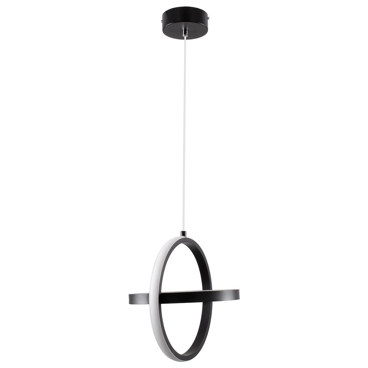 GLOBOSTAR® ALICE 61055 Μοντέρνο Κρεμαστό Φωτιστικό Οροφής LED 20W 2400lm 300° AC 220-240V IP20 Ρυθμιζόμενο Λευκό CCT με On/Off 2700K/4500K/6000K - Lumileds SMD Chip - Μαύρο Ματ - Μ25 x Π22 x Υ25cm - 3 Χρόνια Εγγύηση - ledmania.gr