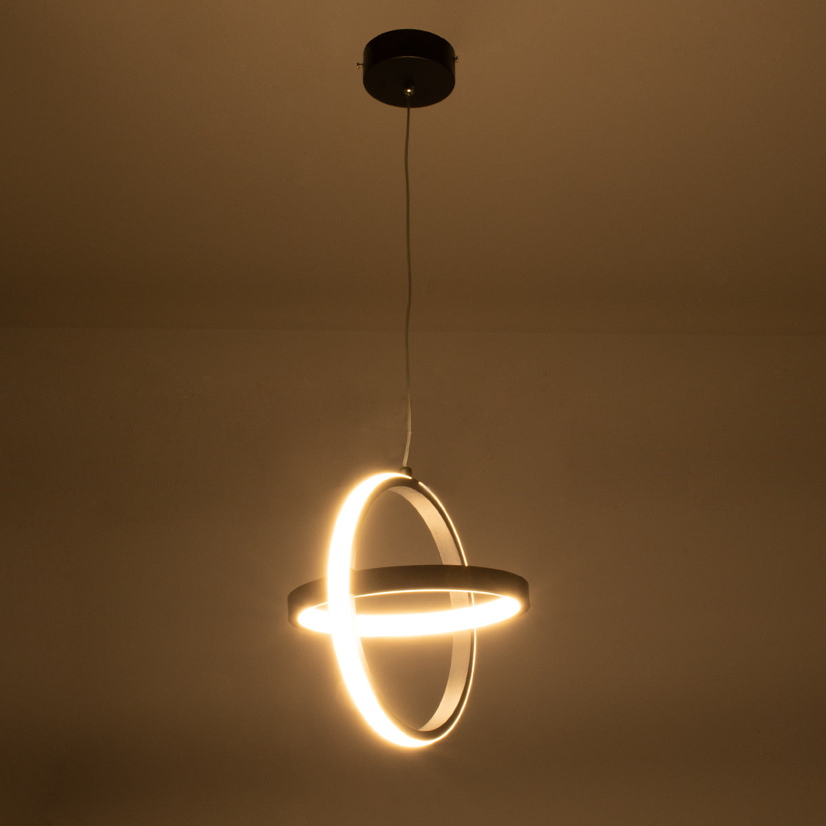GLOBOSTAR® ALICE 61055 Μοντέρνο Κρεμαστό Φωτιστικό Οροφής LED 20W 2400lm 300° AC 220-240V IP20 Ρυθμιζόμενο Λευκό CCT με On/Off 2700K/4500K/6000K - Lumileds SMD Chip - Μαύρο Ματ - Μ25 x Π22 x Υ25cm - 3 Χρόνια Εγγύηση - ledmania.gr