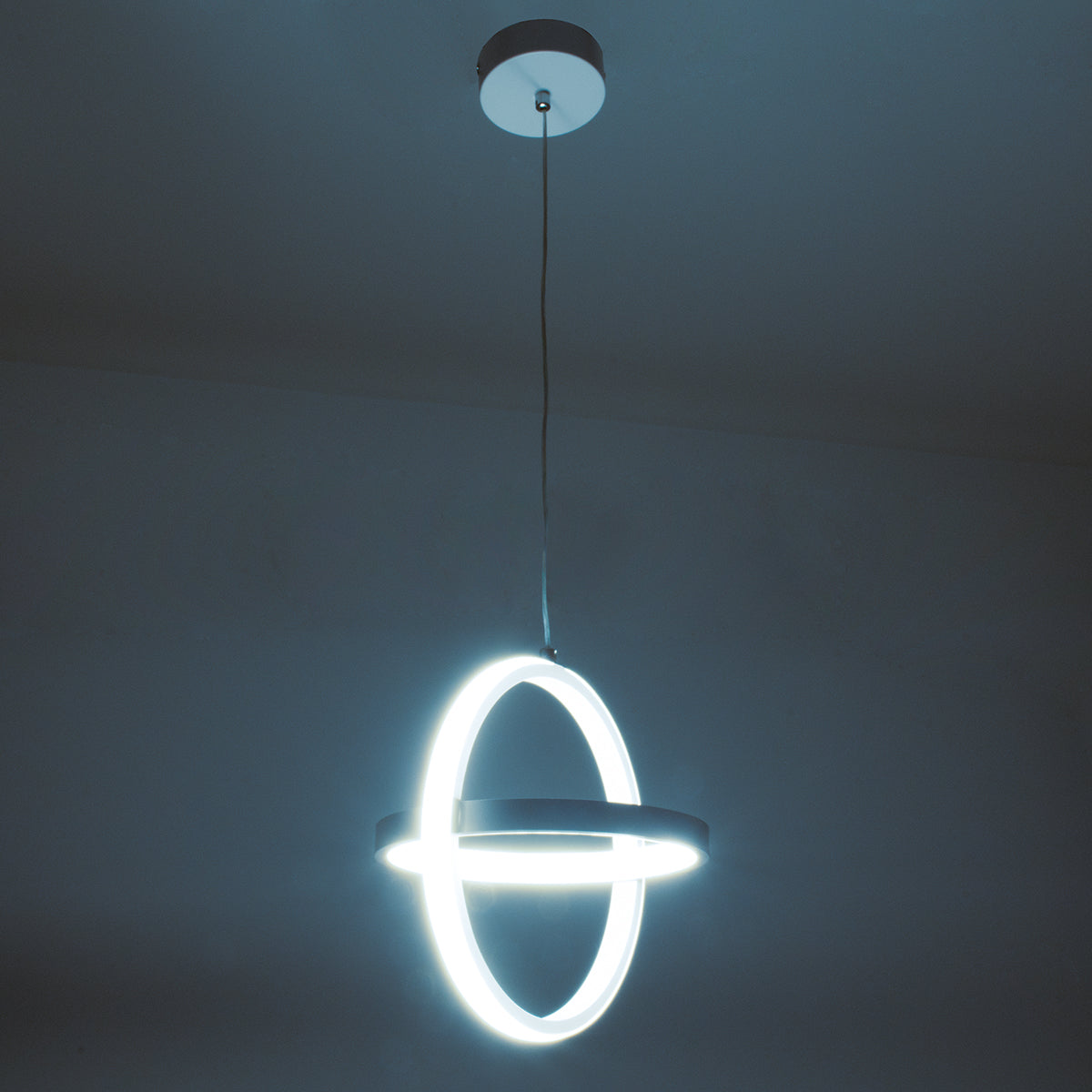 GloboStar® ALICE 61056 Κρεμαστό Φωτιστικό Οροφής Design LED CCT 20W 2400lm 300° AC 220-240V - Εναλλαγή Φωτισμού μέσω Διακόπτη On/Off All In One Ψυχρό 6000k+Φυσικό 4500k+Θερμό 2700k Μ25 x Π22 x Υ25cm - Λευκό - ledmania.gr