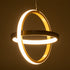 GLOBOSTAR® ALICE 61057 Μοντέρνο Κρεμαστό Φωτιστικό Οροφής LED 20W 2400lm 300° AC 220-240V IP20 Ρυθμιζόμενο Λευκό CCT με On/Off 2700K/4500K/6000K - Lumileds SMD Chip - Χρυσό Βούρτσας - Μ25 x Π22 x Υ25cm - 3 Χρόνια Εγγύηση