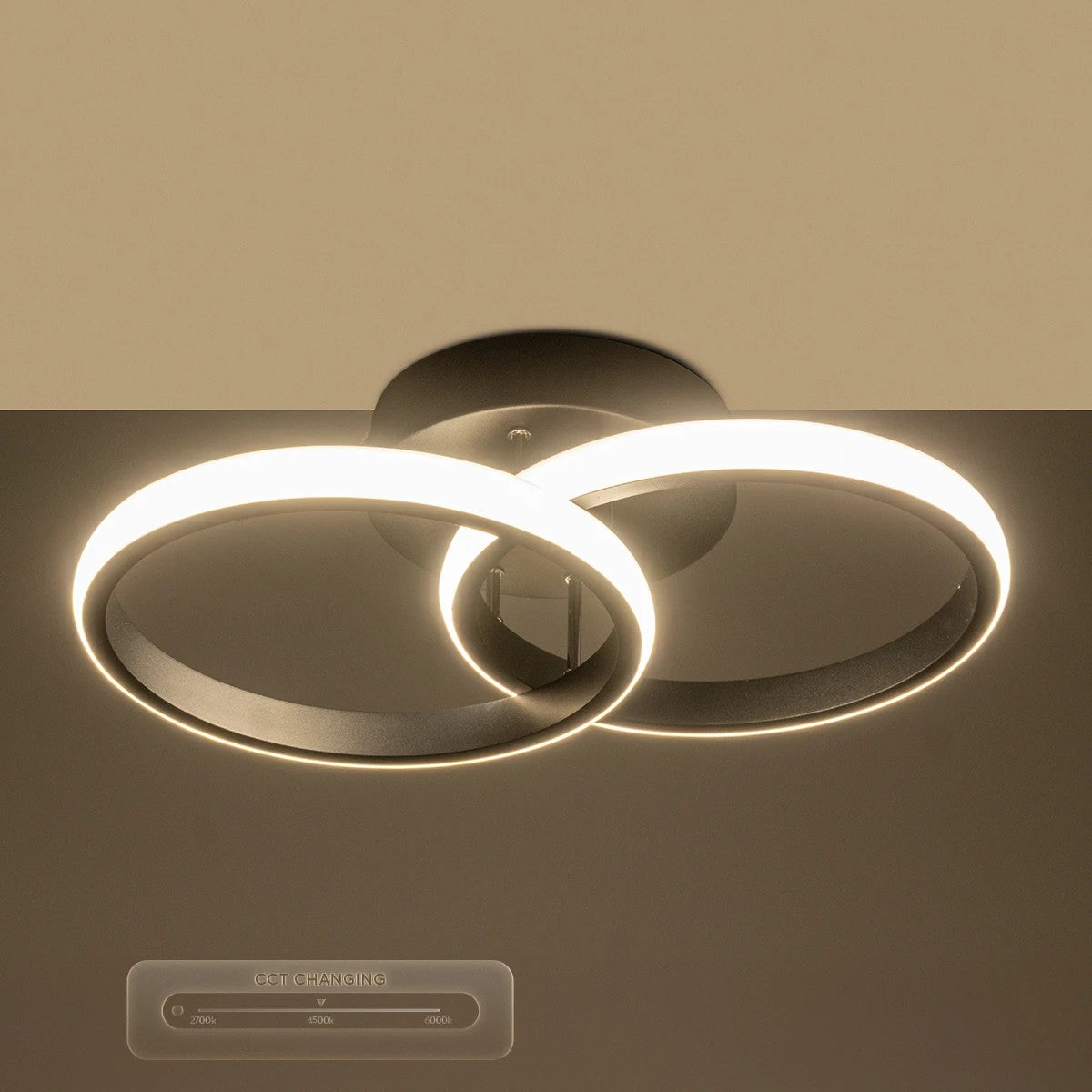 GLOBOSTAR® CORA 61058 Μοντέρνο Φωτιστικό Οροφής LED 18W 2160lm 300° AC 220-240V IP20 Ρυθμιζόμενο Λευκό CCT με On/Off 2700K/4500K/6000K - Lumileds SMD Chip - Μαύρο Ματ - Μ36 x Π20.5 x Υ7cm - 3 Χρόνια Εγγύηση