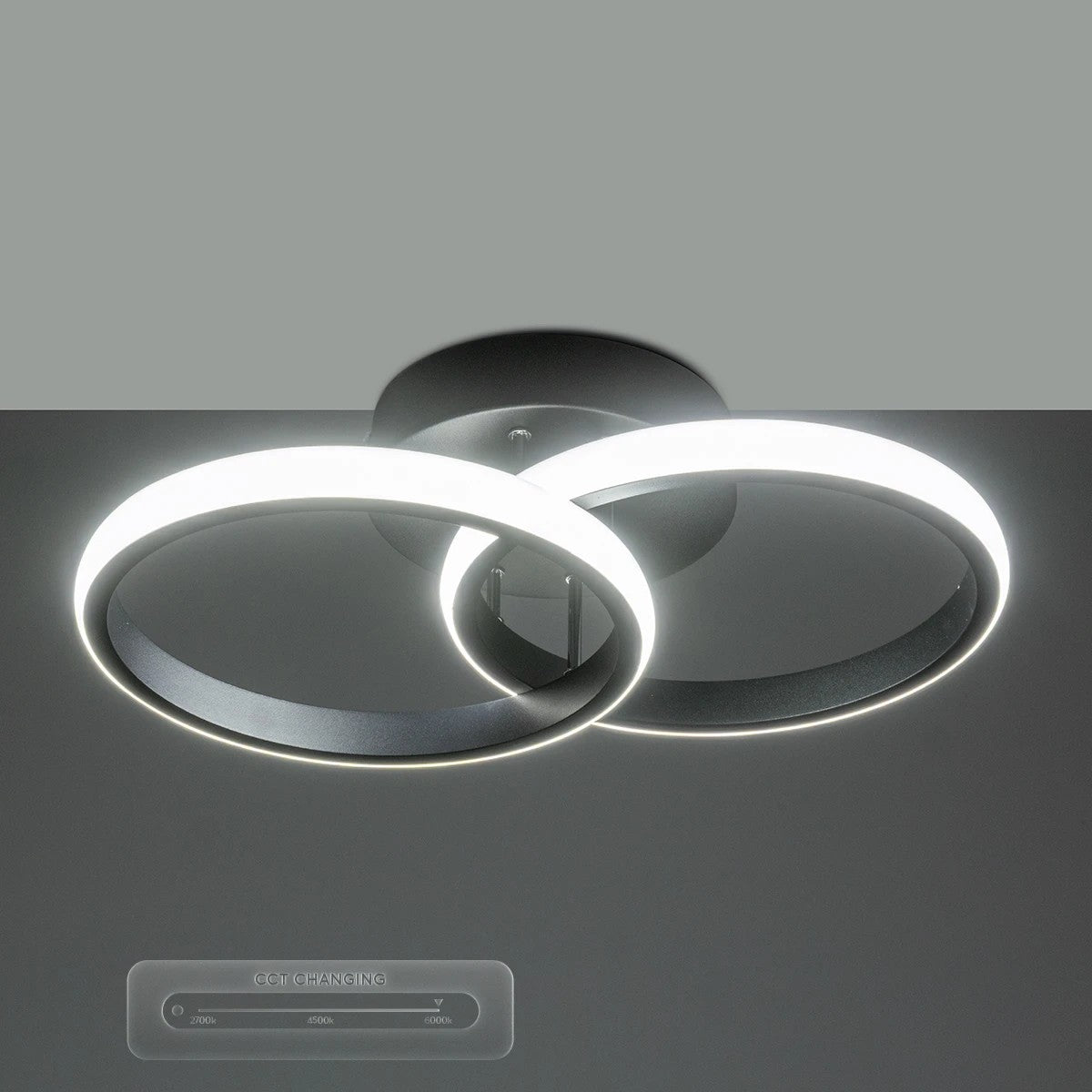 GLOBOSTAR® CORA 61058 Μοντέρνο Φωτιστικό Οροφής LED 18W 2160lm 300° AC 220-240V IP20 Ρυθμιζόμενο Λευκό CCT με On/Off 2700K/4500K/6000K - Lumileds SMD Chip - Μαύρο Ματ - Μ36 x Π20.5 x Υ7cm - 3 Χρόνια Εγγύηση