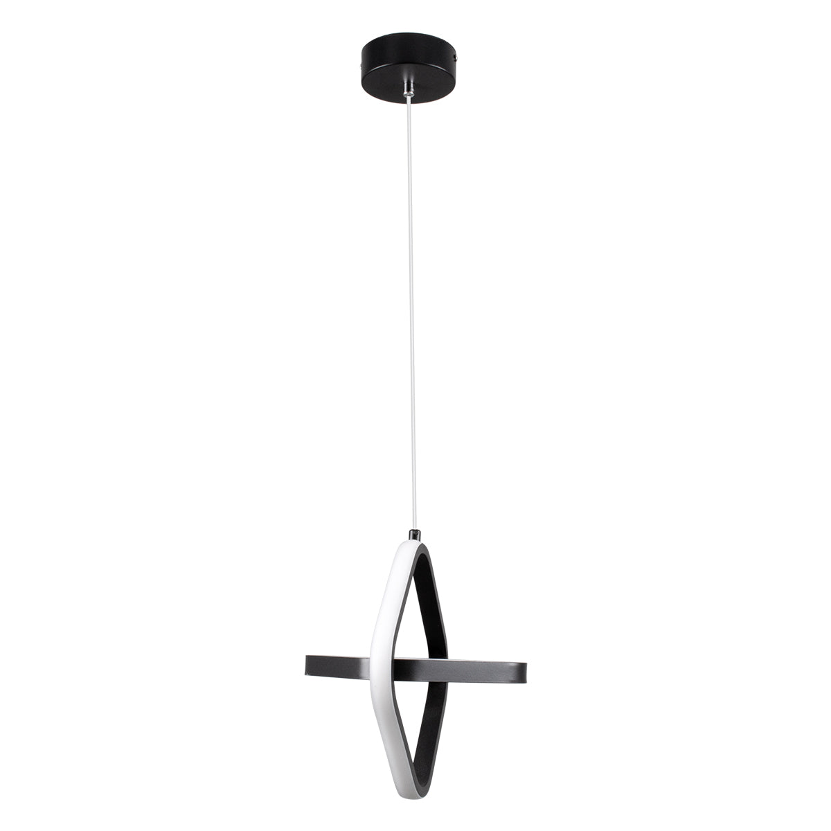 GloboStar® ROSE 61064 Κρεμαστό Φωτιστικό Οροφής Design LED CCT 22W 2640lm 300° AC 220-240V - Εναλλαγή Φωτισμού μέσω Διακόπτη On/Off All In One Ψυχρό 6000k+Φυσικό 4500k+Θερμό 2700k Μ24 x Π22 x Υ24cm - Μαύρο - ledmania.gr