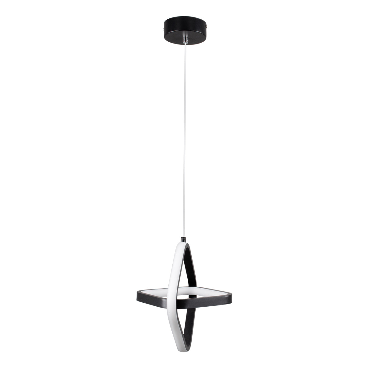 GloboStar® ROSE 61064 Κρεμαστό Φωτιστικό Οροφής Design LED CCT 22W 2640lm 300° AC 220-240V - Εναλλαγή Φωτισμού μέσω Διακόπτη On/Off All In One Ψυχρό 6000k+Φυσικό 4500k+Θερμό 2700k Μ24 x Π22 x Υ24cm - Μαύρο - ledmania.gr