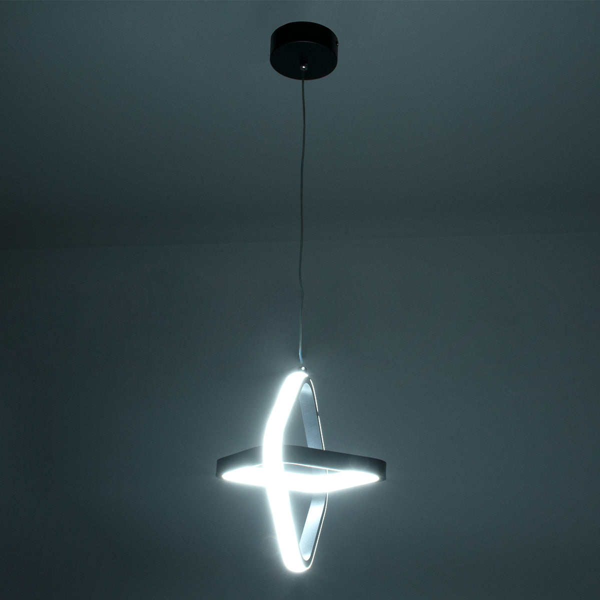 GloboStar® ROSE 61065 Κρεμαστό Φωτιστικό Οροφής Design LED CCT 22W 2640lm 300° AC 220-240V - Εναλλαγή Φωτισμού μέσω Διακόπτη On/Off All In One Ψυχρό 6000k+Φυσικό 4500k+Θερμό 2700k Μ24 x Π22 x Υ24cm - Λευκό - ledmania.gr