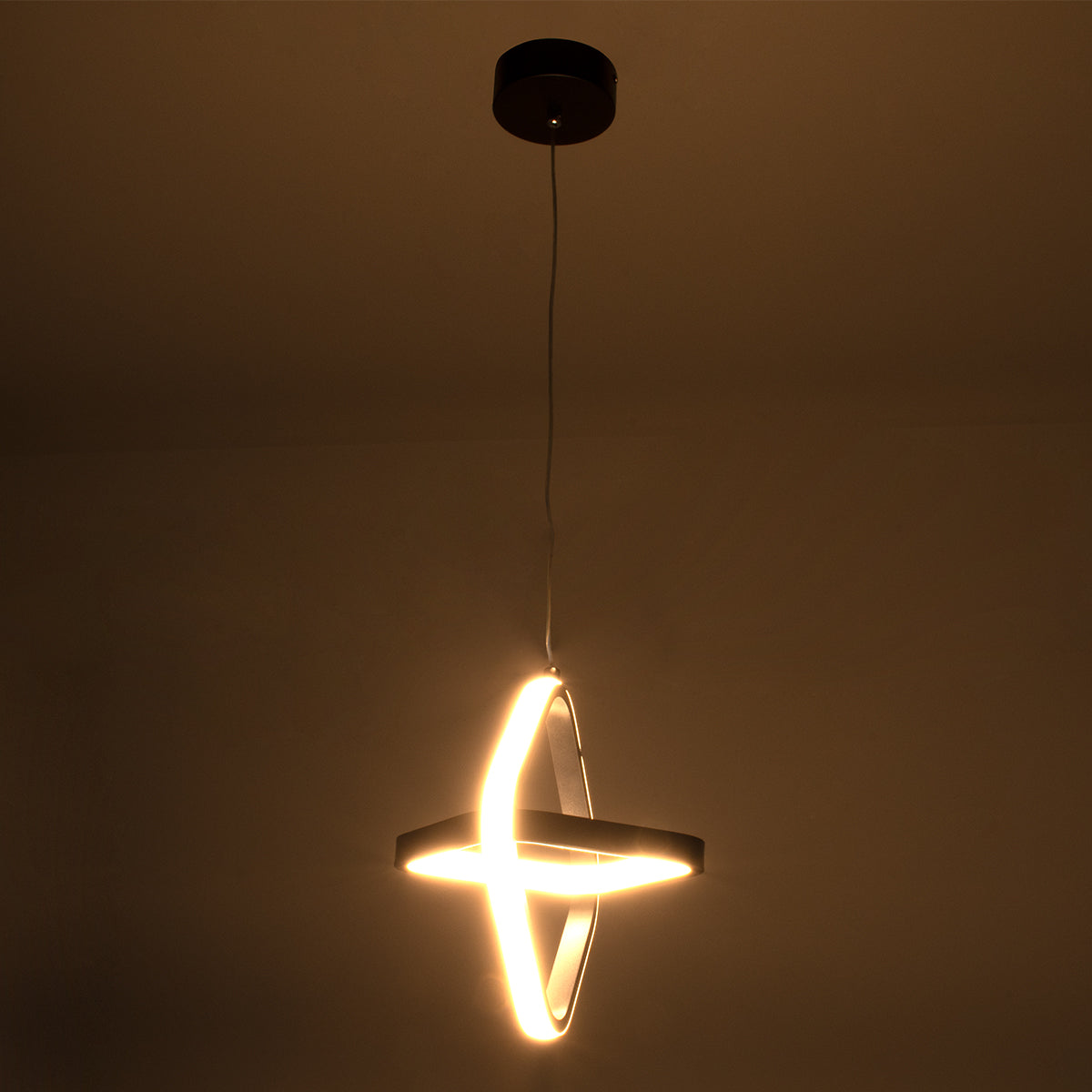 GloboStar® ROSE 61065 Κρεμαστό Φωτιστικό Οροφής Design LED CCT 22W 2640lm 300° AC 220-240V - Εναλλαγή Φωτισμού μέσω Διακόπτη On/Off All In One Ψυχρό 6000k+Φυσικό 4500k+Θερμό 2700k Μ24 x Π22 x Υ24cm - Λευκό - ledmania.gr