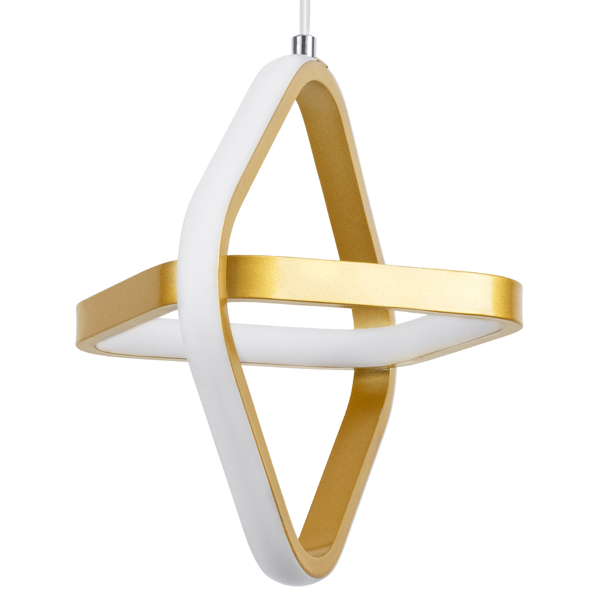 GloboStar® ROSE 61066 Κρεμαστό Φωτιστικό Οροφής Design LED CCT 22W 2640lm 300° AC 220-240V - Εναλλαγή Φωτισμού μέσω Διακόπτη On/Off All In One Ψυχρό 6000k+Φυσικό 4500k+Θερμό 2700k Μ24 x Π22 x Υ24cm - Χρυσό Βούρτσας - ledmania.gr