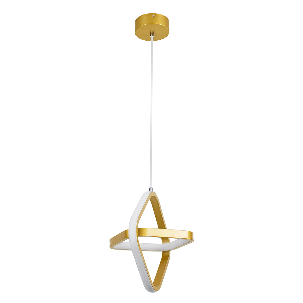 GloboStar® ROSE 61066 Κρεμαστό Φωτιστικό Οροφής Design LED CCT 22W 2640lm 300° AC 220-240V - Εναλλαγή Φωτισμού μέσω Διακόπτη On/Off All In One Ψυχρό 6000k+Φυσικό 4500k+Θερμό 2700k Μ24 x Π22 x Υ24cm - Χρυσό Βούρτσας - ledmania.gr