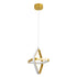 GloboStar® ROSE 61066 Κρεμαστό Φωτιστικό Οροφής Design LED CCT 22W 2640lm 300° AC 220-240V - Εναλλαγή Φωτισμού μέσω Διακόπτη On/Off All In One Ψυχρό 6000k+Φυσικό 4500k+Θερμό 2700k Μ24 x Π22 x Υ24cm - Χρυσό Βούρτσας - ledmania.gr