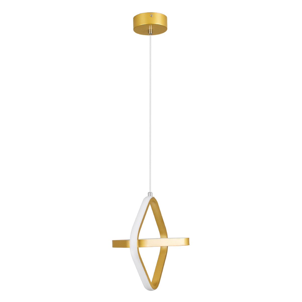 GloboStar® ROSE 61066 Κρεμαστό Φωτιστικό Οροφής Design LED CCT 22W 2640lm 300° AC 220-240V - Εναλλαγή Φωτισμού μέσω Διακόπτη On/Off All In One Ψυχρό 6000k+Φυσικό 4500k+Θερμό 2700k Μ24 x Π22 x Υ24cm - Χρυσό Βούρτσας - ledmania.gr