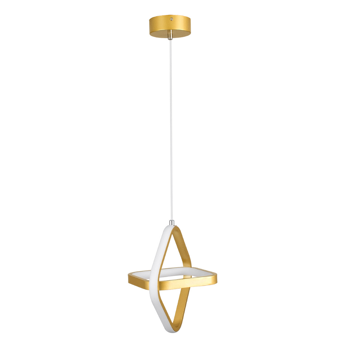 GloboStar® ROSE 61066 Κρεμαστό Φωτιστικό Οροφής Design LED CCT 22W 2640lm 300° AC 220-240V - Εναλλαγή Φωτισμού μέσω Διακόπτη On/Off All In One Ψυχρό 6000k+Φυσικό 4500k+Θερμό 2700k Μ24 x Π22 x Υ24cm - Χρυσό Βούρτσας - ledmania.gr