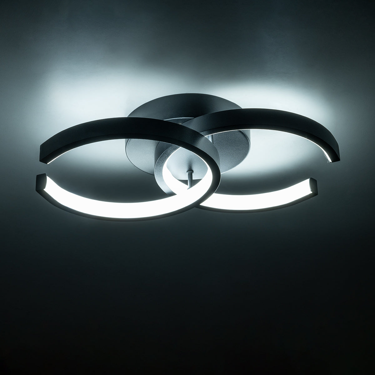 GLOBOSTAR® EVA 61067 Μοντέρνο Φωτιστικό Οροφής LED 16W 1920lm 300° AC 220-240V IP20 Ρυθμιζόμενο Λευκό CCT με On/Off 2700K/4500K/6000K - Lumileds SMD Chip - Μαύρο Ματ - Μ33 x Π21 x Υ7cm - 3 Χρόνια Εγγύηση