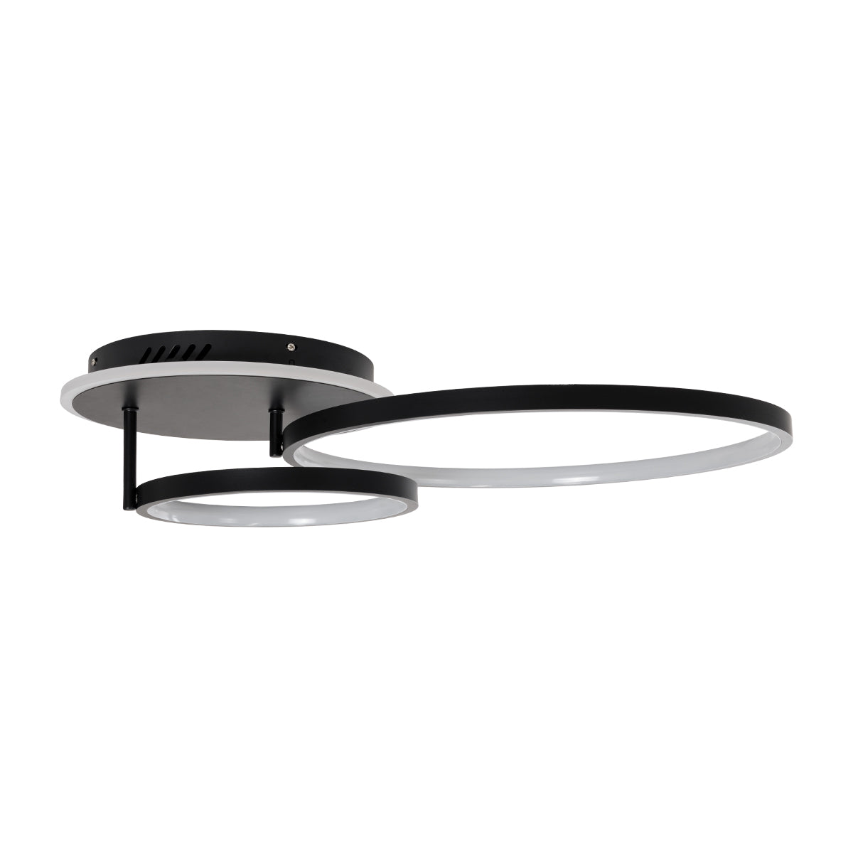 GLOBOSTAR® NEMESIS 61105 Μοντέρνο Φωτιστικό Οροφής LED 67W 6700lm 360° AC 220-240V IP20 Ρυθμιζόμενο Λευκό CCT με Χειριστήριο από 2700K έως 6000K Dimmable - Lumileds SMD Chip - Μαύρο Ματ - Μ84 x Π45 x Υ13cm - 3 Χρόνια Εγγύηση