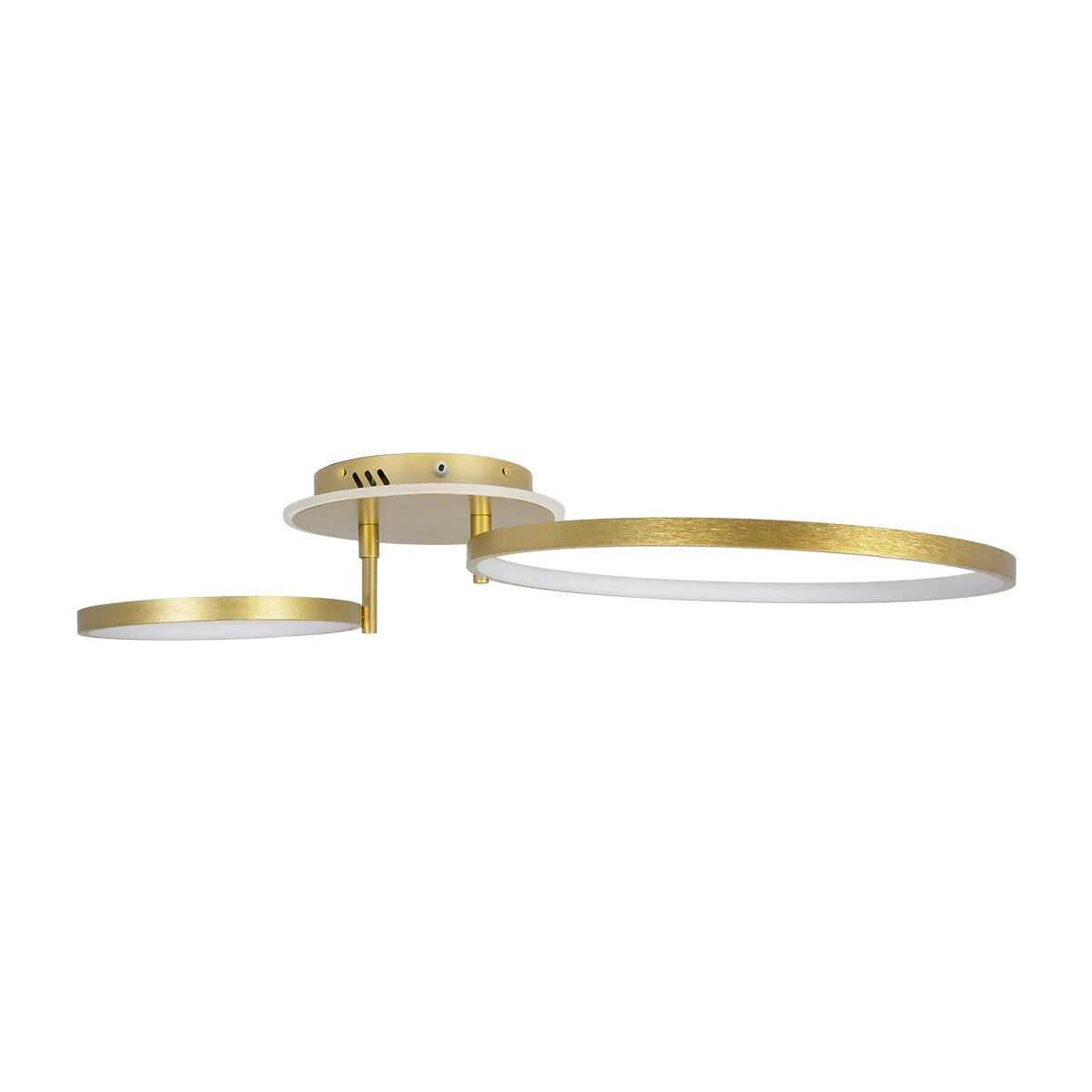 GLOBOSTAR® NEMESIS 61107 Μοντέρνο Φωτιστικό Οροφής LED 67W 7573lm 360° AC 220-240V IP20 Ρυθμιζόμενο Λευκό CCT με Χειριστήριο από 2700K έως 6000K Dimmable - Lumileds SMD Chip - Χρυσό Βούρτσας - Μ84 x Π45 x Υ13cm - 3 Χρόνια Εγγύηση