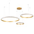 GLOBOSTAR® DIAMOND TRIO 61145 Μοντέρνο Κρεμαστό Φωτιστικό Οροφής LED 120W 14723lm 360° AC 220-240V IP20 Ρυθμιζόμενο Λευκό CCT με Χειριστήριο από 2700K έως 6000K Dimmable - Lumileds SMD Chip - Χρυσό Βούρτσας - Μ150 x Π150 x Υ60cm - 3 Χρόνια Εγγύηση - ledmania.gr