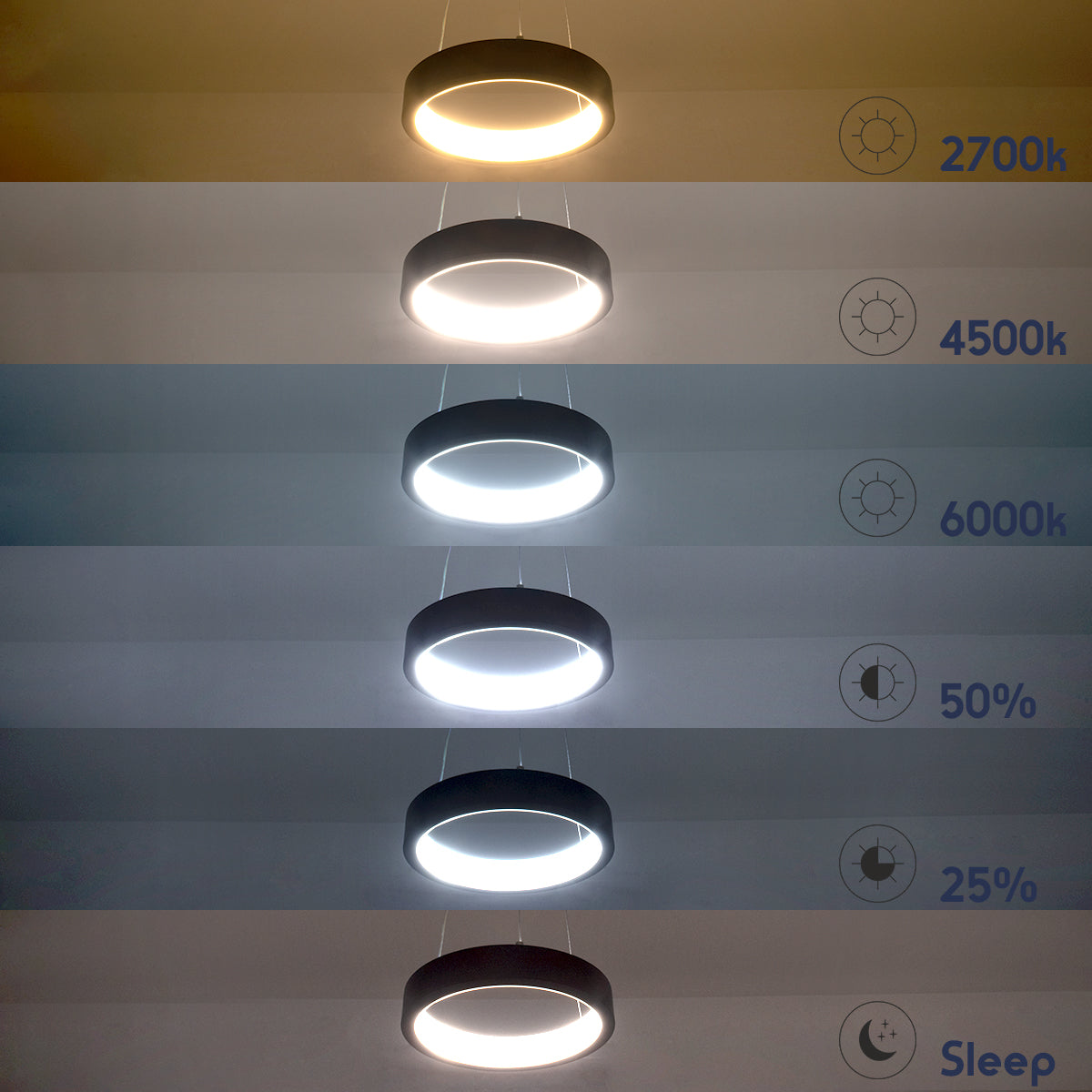 GLOBOSTAR® NEMESIS 61155 Μοντέρνο Κρεμαστό Φωτιστικό Οροφής LED 30W 3513lm 360° AC 220-240V IP20 Ρυθμιζόμενο Λευκό CCT με Χειριστήριο από 2700K έως 6000K Dimmable - Lumileds SMD Chip - Μαυρό Ματ - Μ40 x Π40 x Υ4cm - 3 Χρόνια Εγγύηση - ledmania.gr