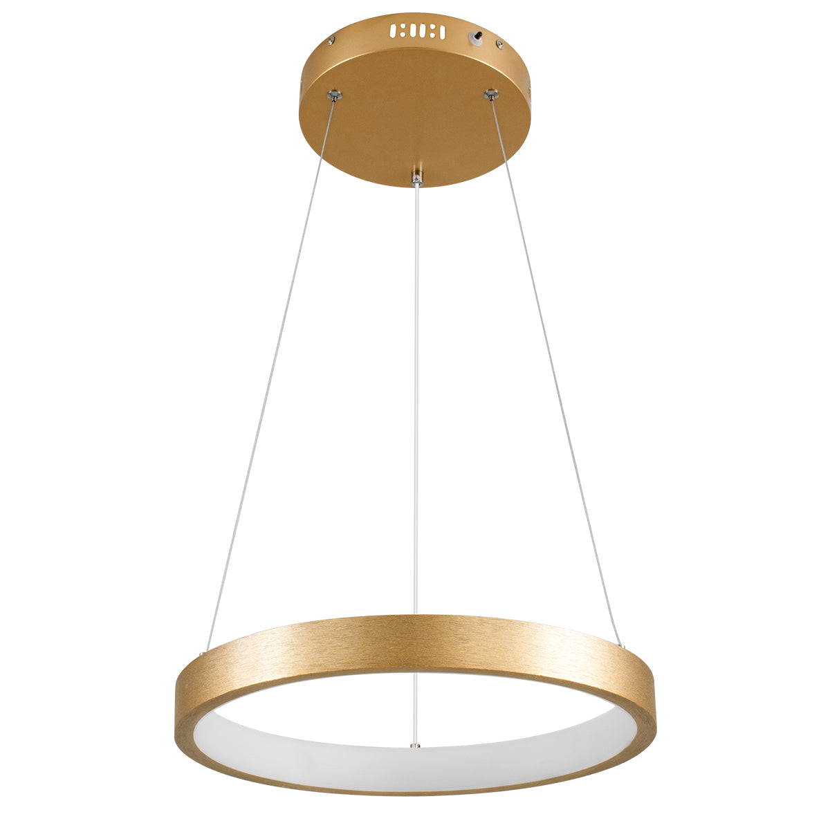 GLOBOSTAR® NEMESIS 61157 Μοντέρνο Κρεμαστό Φωτιστικό Οροφής LED 30W 3513lm 360° AC 220-240V IP20 Ρυθμιζόμενο Λευκό CCT με Χειριστήριο από 2700K έως 6000K Dimmable - Lumileds SMD Chip - Χρυσό Βούρτσας - Μ40 x Π40 x Υ4cm - 3 Χρόνια Εγγύηση