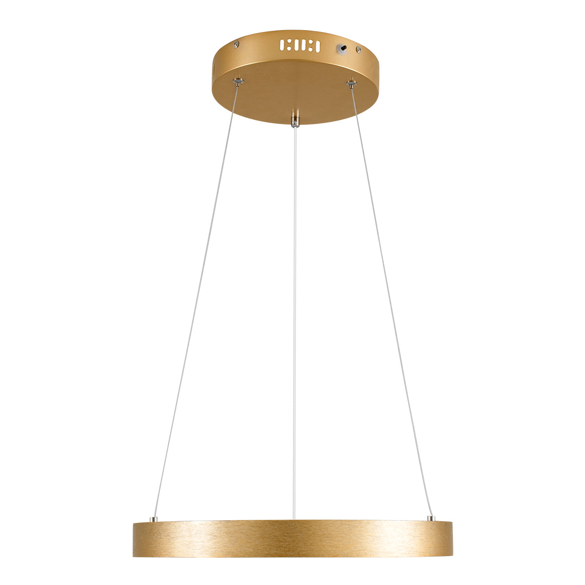 GLOBOSTAR® NEMESIS 61157 Μοντέρνο Κρεμαστό Φωτιστικό Οροφής LED 30W 3513lm 360° AC 220-240V IP20 Ρυθμιζόμενο Λευκό CCT με Χειριστήριο από 2700K έως 6000K Dimmable - Lumileds SMD Chip - Χρυσό Βούρτσας - Μ40 x Π40 x Υ4cm - 3 Χρόνια Εγγύηση