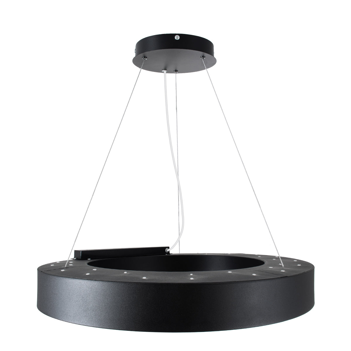 GloboStar® RA 61194 Κρεμαστό Φωτιστικό Δαχτυλίδι-Κύκλος LED CCT 67W 7370lm 120° AC 220-240V - Εναλλαγή Φωτισμού μέσω Τηλεχειριστηρίου All In One Ψυχρό 6000k+Φυσικό 4500k+Θερμό 2700k Dimmable Φ60cm - Μαύρο - 3 Years Warranty - ledmania.gr