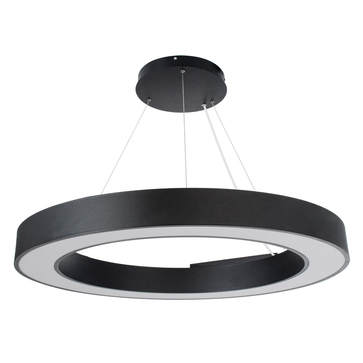 GloboStar® RA 61196 Κρεμαστό Φωτιστικό Δαχτυλίδι-Κύκλος LED CCT 75W 8250lm 120° AC 220-240V - Εναλλαγή Φωτισμού μέσω Τηλεχειριστηρίου All In One Ψυχρό 6000k+Φυσικό 4500k+Θερμό 2700k Dimmable Φ80cm - Μαύρο - 3 Years Warranty - ledmania.gr