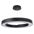 GloboStar® RA 61196 Κρεμαστό Φωτιστικό Δαχτυλίδι-Κύκλος LED CCT 75W 8250lm 120° AC 220-240V - Εναλλαγή Φωτισμού μέσω Τηλεχειριστηρίου All In One Ψυχρό 6000k+Φυσικό 4500k+Θερμό 2700k Dimmable Φ80cm - Μαύρο - 3 Years Warranty - ledmania.gr