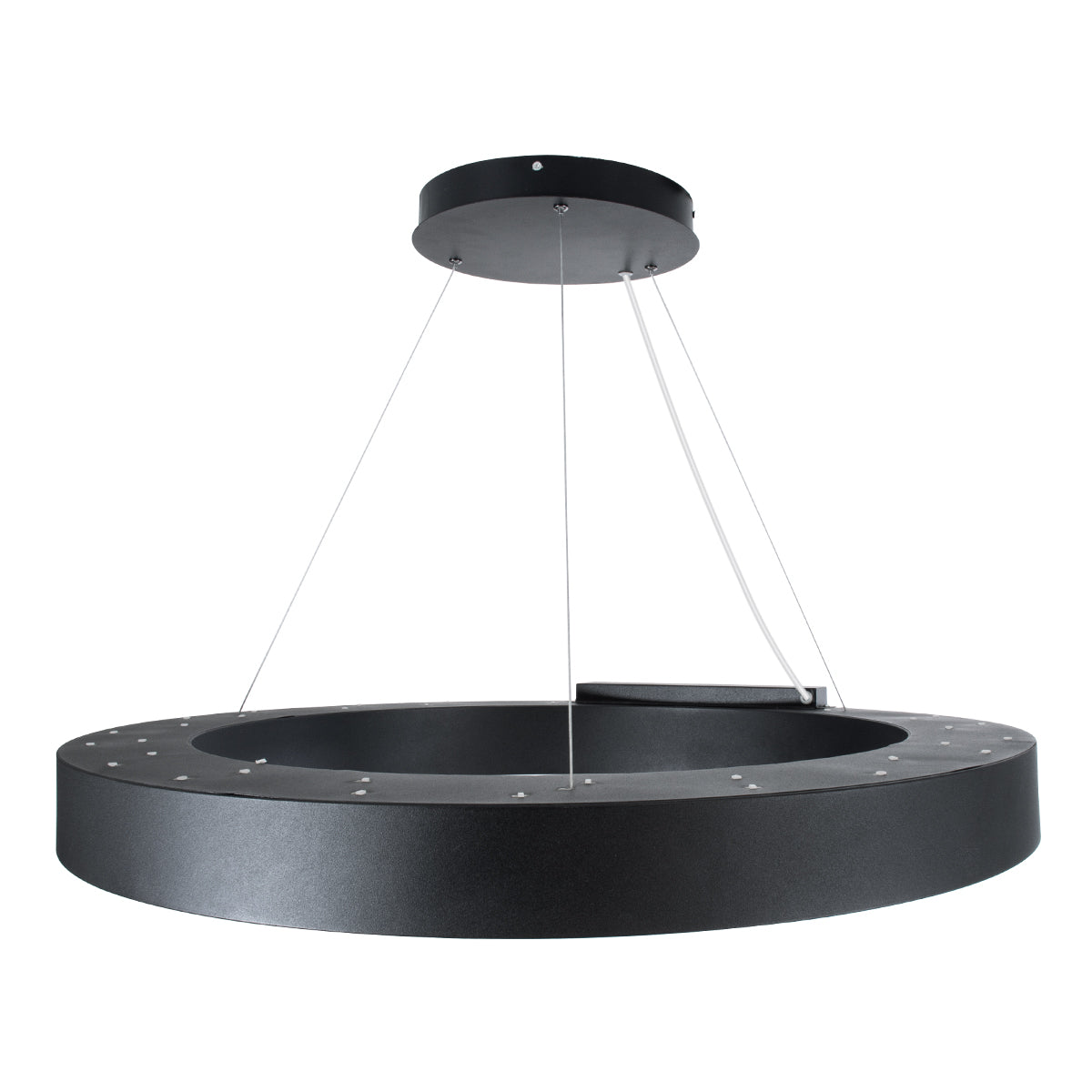 GloboStar® RA 61196 Κρεμαστό Φωτιστικό Δαχτυλίδι-Κύκλος LED CCT 75W 8250lm 120° AC 220-240V - Εναλλαγή Φωτισμού μέσω Τηλεχειριστηρίου All In One Ψυχρό 6000k+Φυσικό 4500k+Θερμό 2700k Dimmable Φ80cm - Μαύρο - 3 Years Warranty - ledmania.gr