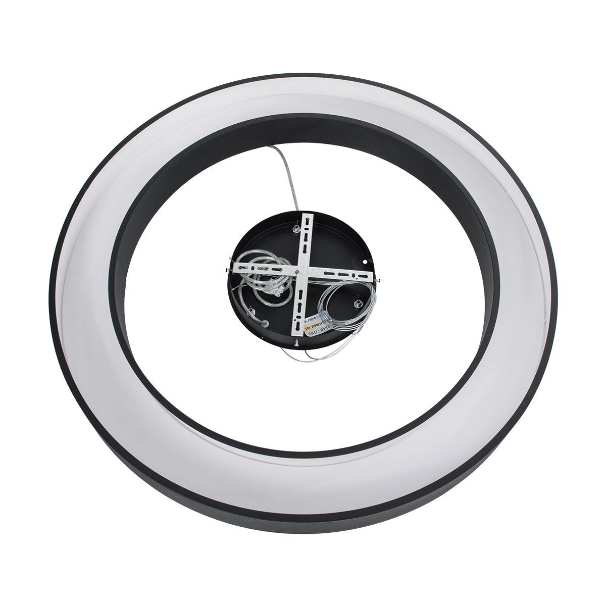 GloboStar® RA 61196 Κρεμαστό Φωτιστικό Δαχτυλίδι-Κύκλος LED CCT 75W 8250lm 120° AC 220-240V - Εναλλαγή Φωτισμού μέσω Τηλεχειριστηρίου All In One Ψυχρό 6000k+Φυσικό 4500k+Θερμό 2700k Dimmable Φ80cm - Μαύρο - 3 Years Warranty - ledmania.gr