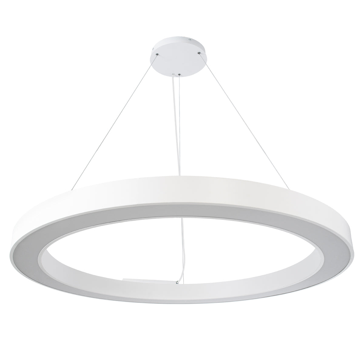 GloboStar® RA 61199 Κρεμαστό Φωτιστικό Δαχτυλίδι-Κύκλος LED CCT 100W 11020lm 120° AC 220-240V - Εναλλαγή Φωτισμού μέσω Τηλεχειριστηρίου All In One Ψυχρό 6000k+Φυσικό 4500k+Θερμό 2700k Dimmable Φ120cm - Λευκό - 3 Years Warranty - ledmania.gr