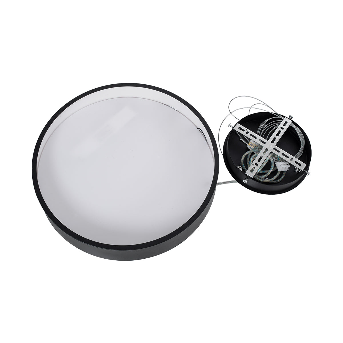 GLOBOSTAR® BURTON 61200 Μοντέρνο Κρεμαστό Φωτιστικό Οροφής LED 67W 7370lm 120° AC 220-240V IP20 Ρυθμιζόμενο Λευκό CCT με Χειριστήριο από 2700K έως 6000K Dimmable - Lumileds SMD Chip - Μαύρο Ματ - Μ40 x Π40 x Υ8cm - 3 Χρόνια Εγγύηση