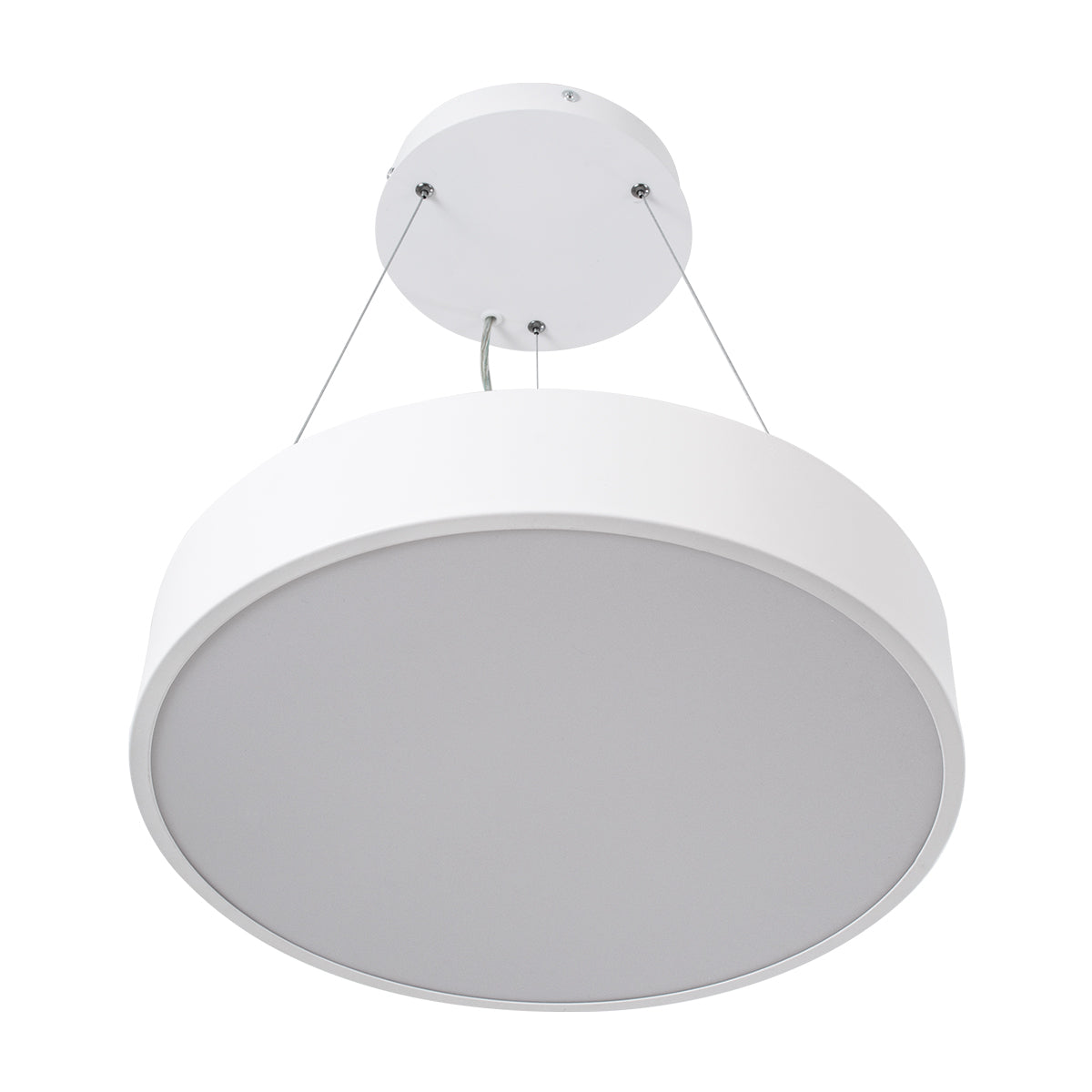 GLOBOSTAR® BURTON 61201 Μοντέρνο Κρεμαστό Φωτιστικό Οροφής LED 67W 7370lm 120° AC 220-240V IP20 Ρυθμιζόμενο Λευκό CCT με Χειριστήριο από 2700K έως 6000K Dimmable - Lumileds SMD Chip - Λευκό Ματ - Μ40 x Π40 x Υ8cm - 3 Χρόνια Εγγύηση