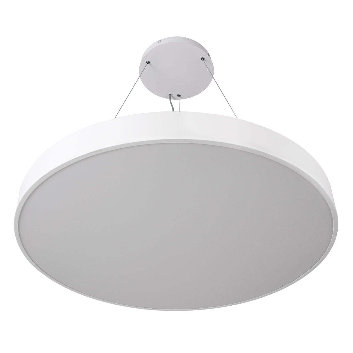 GLOBOSTAR® BURTON 61205 Μοντέρνο Κρεμαστό Φωτιστικό Οροφής LED 100W 11020lm 120° AC 220-240V IP20 Ρυθμιζόμενο Λευκό CCT με Χειριστήριο από 2700K έως 6000K Dimmable - Lumileds SMD Chip - Λευκό Ματ - Μ80 x Π80 x Υ8cm - 3 Χρόνια Εγγύηση