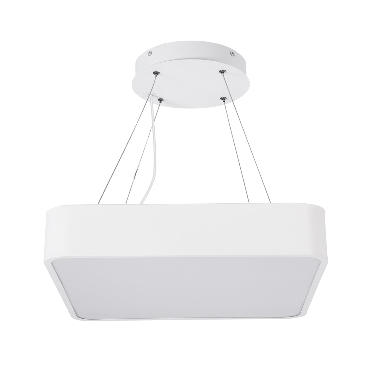 GLOBOSTAR® KAMALA 61207 Μοντέρνο Κρεμαστό Φωτιστικό Οροφής LED 67W 7370lm 120° AC 220-240V IP20 Ρυθμιζόμενο Λευκό CCT με Χειριστήριο από 2700K έως 6000K Dimmable - Lumileds SMD Chip - Λευκό Ματ - Μ40 x Π40 x Υ8cm - 3 Χρόνια Εγγύηση