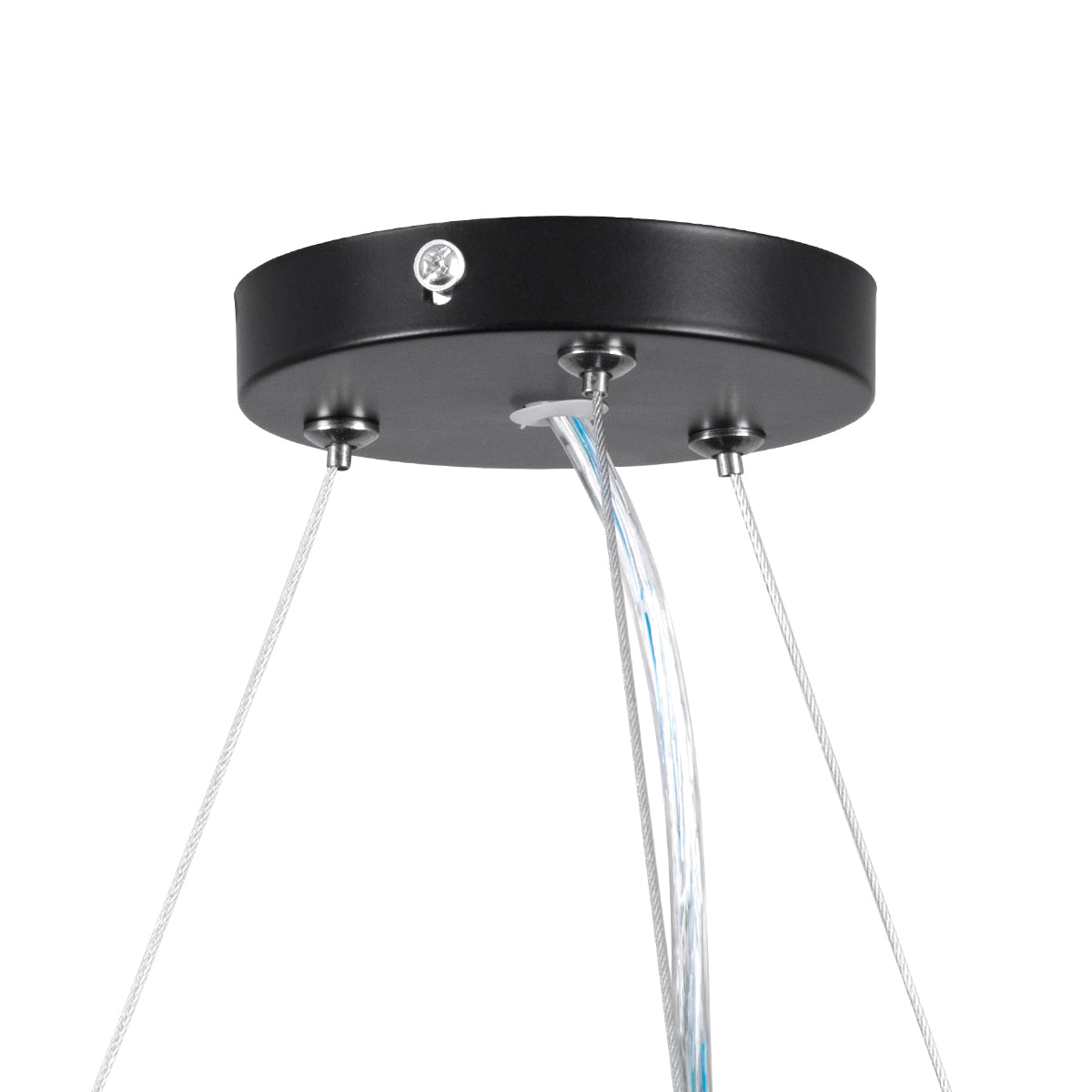 GLOBOSTAR® KAMALA 61208 Μοντέρνο Κρεμαστό Φωτιστικό Οροφής LED 75W 8625lm 120° AC 220-240V IP20 Ρυθμιζόμενο Λευκό CCT με Χειριστήριο από 2700K έως 6000K Dimmable - Lumileds SMD Chip - Μαύρο Ματ - Μ60 x Π60 x Υ8cm - 3 Χρόνια Εγγύηση
