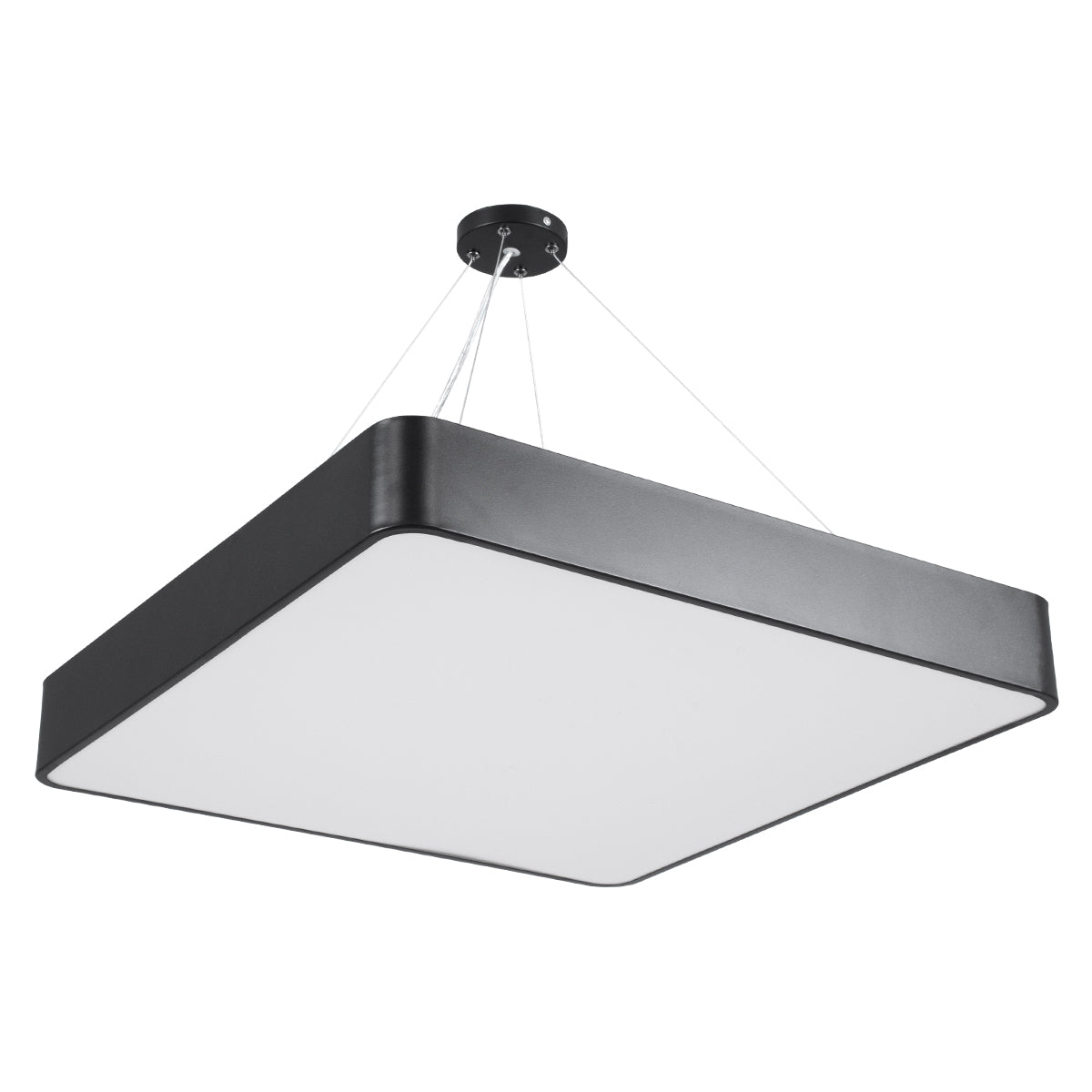 GLOBOSTAR® KAMALA 61208 Μοντέρνο Κρεμαστό Φωτιστικό Οροφής LED 75W 8625lm 120° AC 220-240V IP20 Ρυθμιζόμενο Λευκό CCT με Χειριστήριο από 2700K έως 6000K Dimmable - Lumileds SMD Chip - Μαύρο Ματ - Μ60 x Π60 x Υ8cm - 3 Χρόνια Εγγύηση