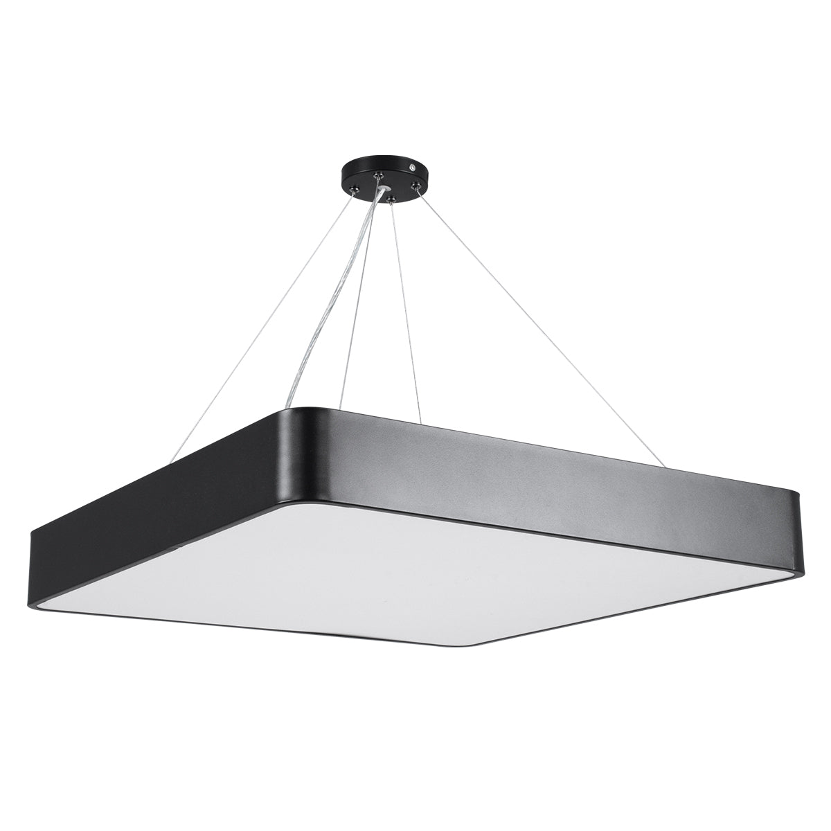 GLOBOSTAR® KAMALA 61208 Μοντέρνο Κρεμαστό Φωτιστικό Οροφής LED 75W 8625lm 120° AC 220-240V IP20 Ρυθμιζόμενο Λευκό CCT με Χειριστήριο από 2700K έως 6000K Dimmable - Lumileds SMD Chip - Μαύρο Ματ - Μ60 x Π60 x Υ8cm - 3 Χρόνια Εγγύηση
