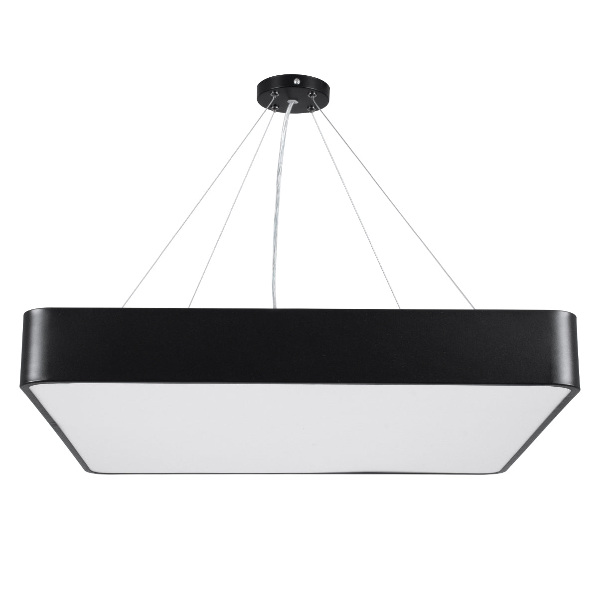 GLOBOSTAR® KAMALA 61208 Μοντέρνο Κρεμαστό Φωτιστικό Οροφής LED 75W 8625lm 120° AC 220-240V IP20 Ρυθμιζόμενο Λευκό CCT με Χειριστήριο από 2700K έως 6000K Dimmable - Lumileds SMD Chip - Μαύρο Ματ - Μ60 x Π60 x Υ8cm - 3 Χρόνια Εγγύηση