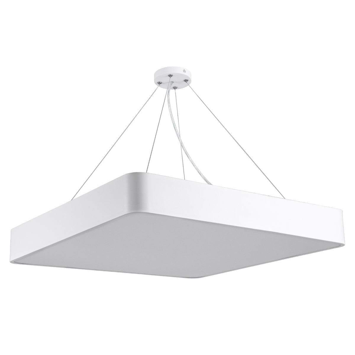 GLOBOSTAR® KAMALA 61209 Μοντέρνο Κρεμαστό Φωτιστικό Οροφής LED 75W 8625lm 120° AC 220-240V IP20 Ρυθμιζόμενο Λευκό CCT με Χειριστήριο από 2700K έως 6000K Dimmable - Lumileds SMD Chip - Λευκό Ματ - Μ60 x Π60 x Υ8cm - 3 Χρόνια Εγγύηση