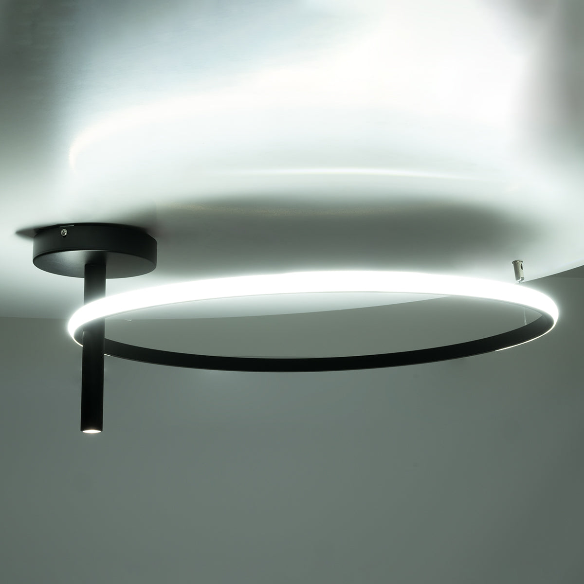 GLOBOSTAR® VERONA 61223 Μοντέρνο Φωτιστικό Οροφής LED 36W 4032lm 360° AC 220-240V IP20 Ρυθμιζόμενο Λευκό CCT με On/Off 2700K/4500K/6000K - Lumileds SMD Chip - Μαύρο Ματ - Μ60 x Π60 x Υ23cm - 3 Χρόνια Εγγύηση